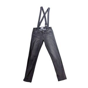 Paige Denim Suspender Overall Jeans Women's 26 Gray Stretch Cotton Hipster